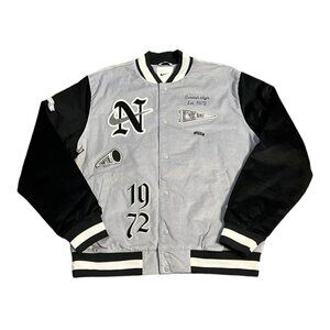 Nike Varsity Jacket 1972 Letterman Corduroy Black Grey Men's Size XL FQ6159-012